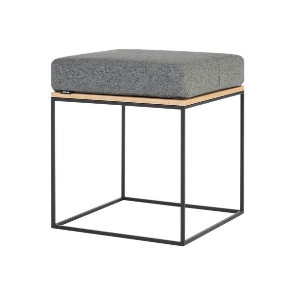 Szary tapicerowany stołek Feo – noo.ma
