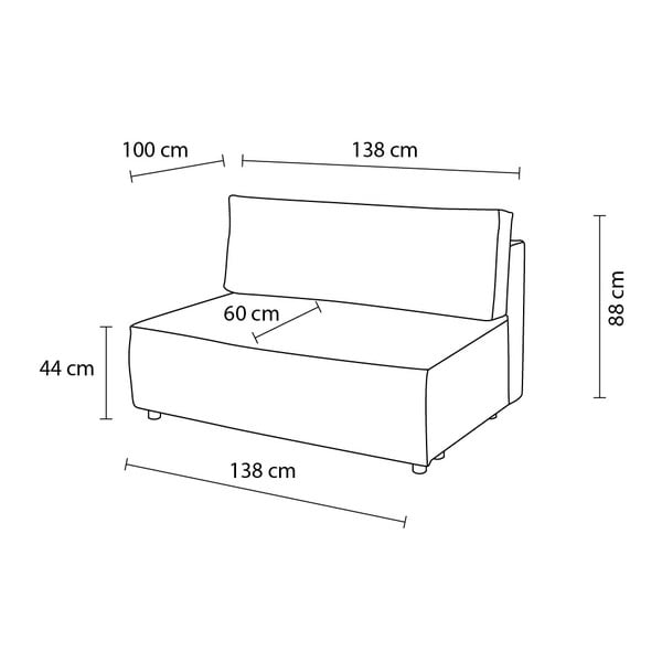 Ciemnoniebieski sztruksowy moduł sofy (moduł środkowy) Nihad modular – Bobochic Paris-image-4
