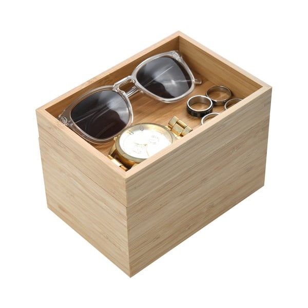 Bambusowy organizer łazienkowy na kosmetyki w naturalnym kolorze Isalys – MSV-image-1