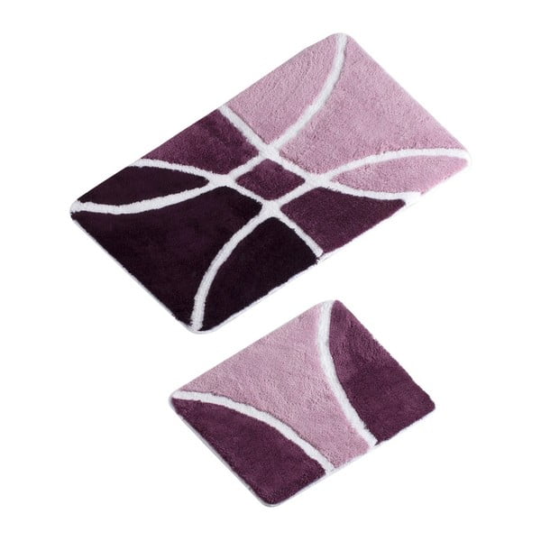 Zestaw 2 fioletowych dywaników łazienkowych Verge Bath Mat Kessmo