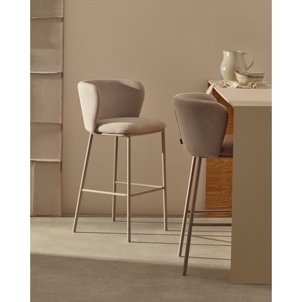 Beżowy hoker (wysokość siedziska 65 cm) Ciselia – Kave Home-image-1