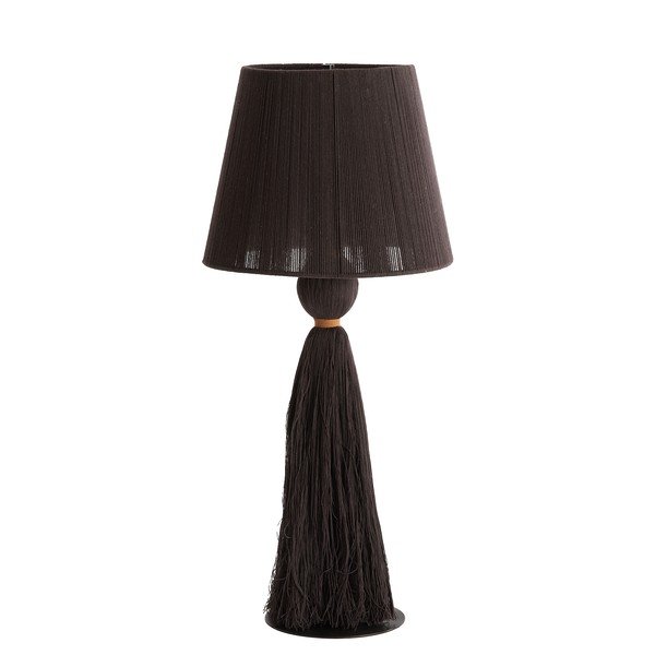 Ciemnobrązowa lampa stołowa z tekstylnym kloszem (wysokość 58 cm) Espino – Light & Living