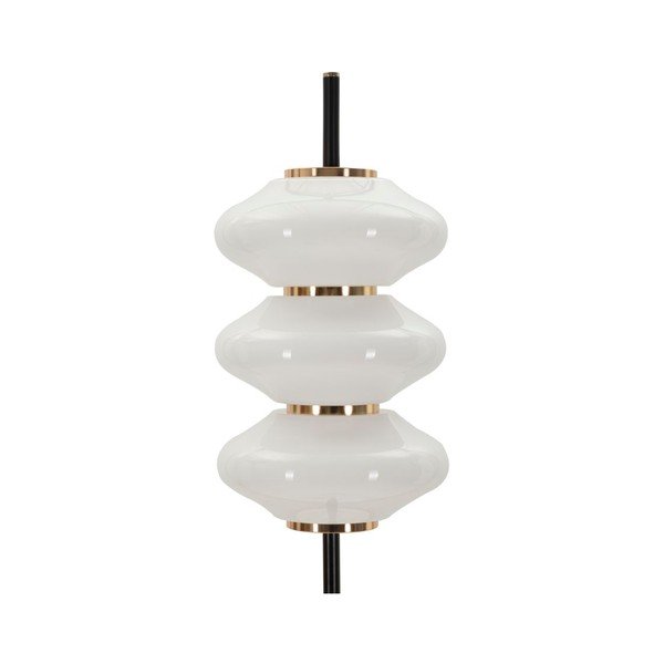 Biało-czarna lampa stojąca ze szklanym kloszem (wysokość 168 cm) Vintage – Mauro Ferretti-image-2