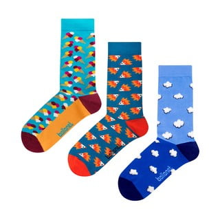 Zestaw 3 par skarpetek Ballonet Socks Novelty Blue w opakowaniu podarunkowym, rozmiar 36 - 40