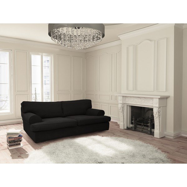 Czarna sofa czteroosobowa Rodier Merino-image-1