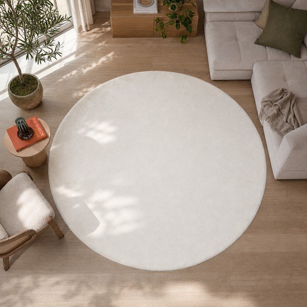 Biały dywan Universal Fox Liso, Ø 120 cm-image-4