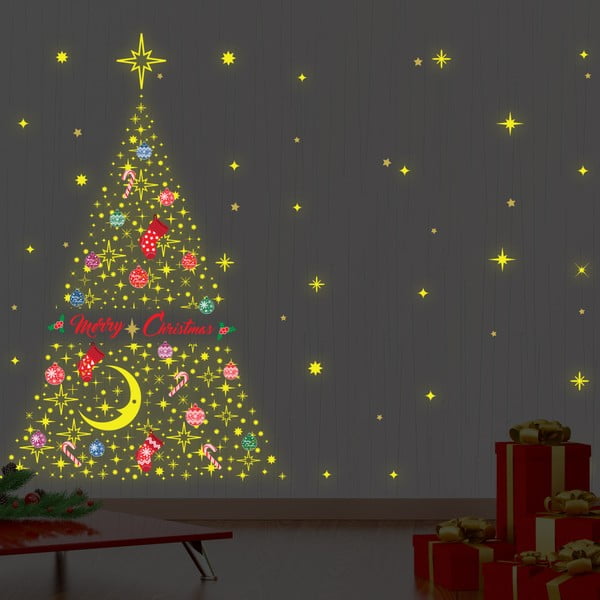 Naklejka świecąca w ciemności Walplus Glow In The Dark Merry Christmas