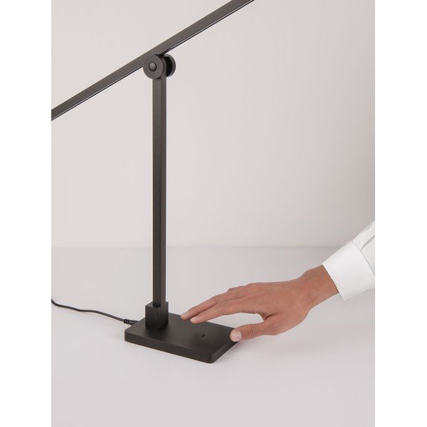 Metalowa lampa stołowa LED z elastyczną konstrukcją/ze ściemniaczem w kolorze matowej czerni (wysokość 47 cm) Tenso – Nova Luce-image-3