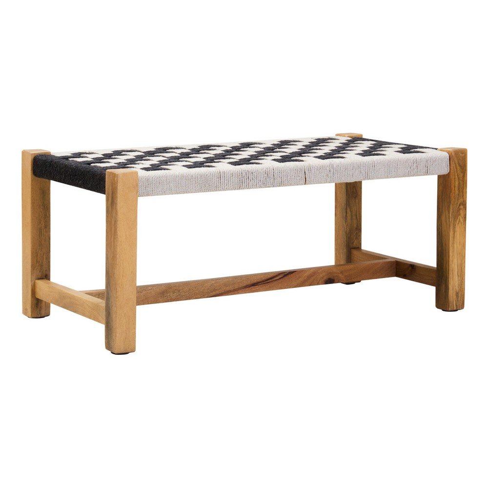 Czarno-biała drewniana ławka Satna – Premier Housewares
