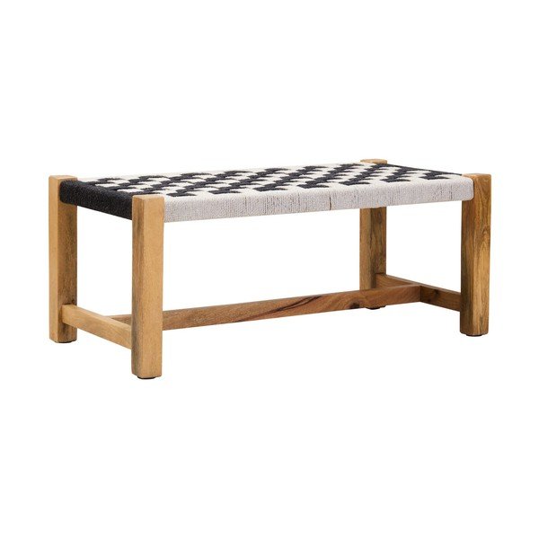 Czarno-biała drewniana ławka Satna – Premier Housewares