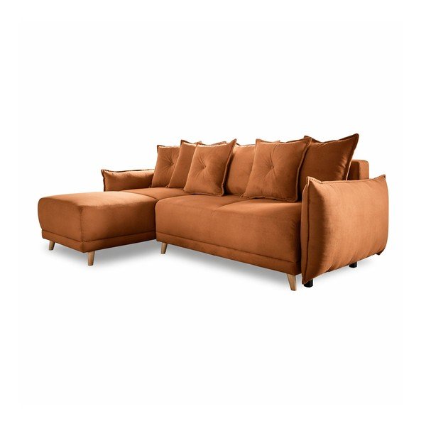 Ceglasty sztruksowy rozkładany narożnik (strona zmienna) Lazy Lukka – Miuform