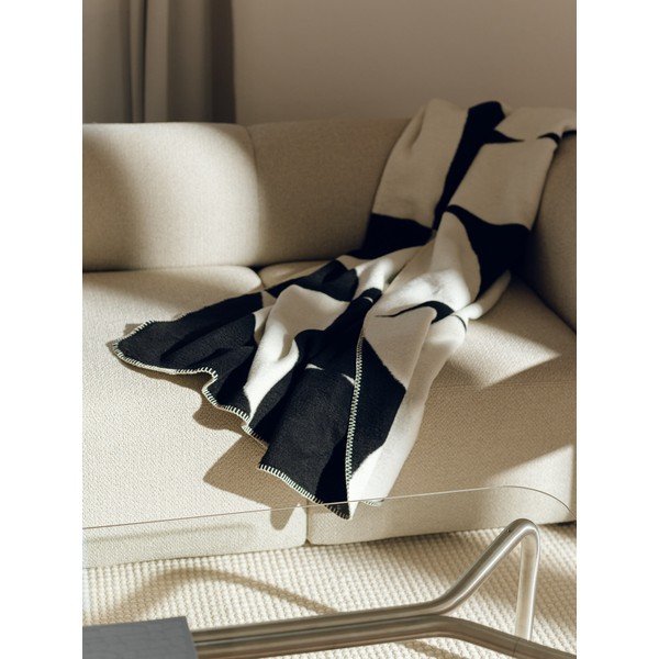 Czarno-kremowy koc 150x200 cm Tul – noo.ma-image-1