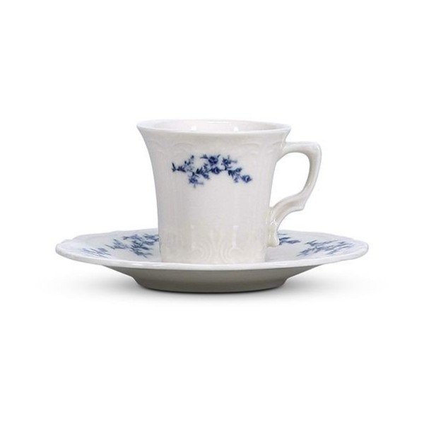 Biały/niebieski porcelanowy spodek ø 12 cm Retro – BonBistro-image-3
