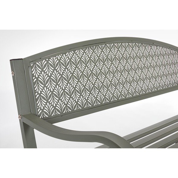 Metalowa ławka ogrodowa w kolorze khaki Lizette – Bizzotto-image-3