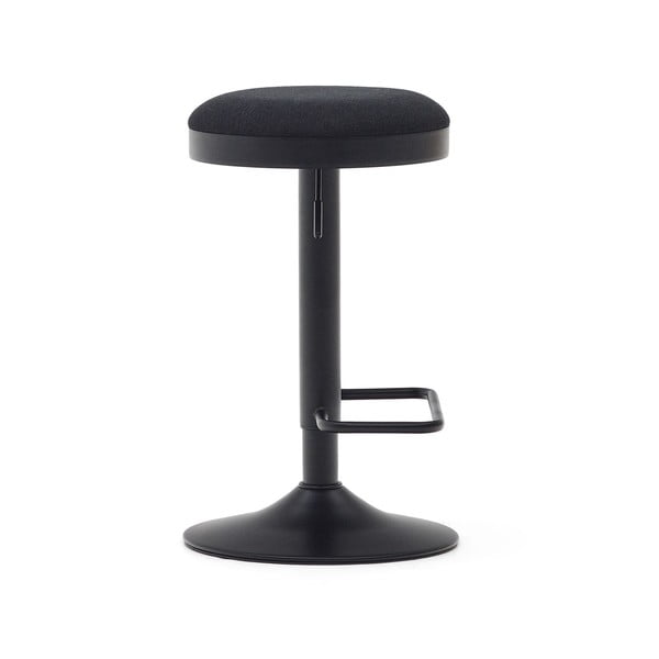 Czarne tapicerowane hokery zestaw z regulowaną wysokością 2 szt. (wysokość siedziska 53,5 cm) Zaib – Kave Home-image-3