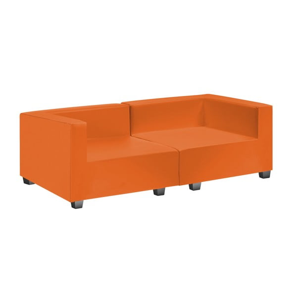 Pomarańczowa sofa dwuczęściowa z podłokietnikami 13Casa Silvia