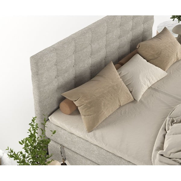 Beżowe łóżko boxspring ze schowkiem 180x200 cm Blend – Maison de Rêve-image-1