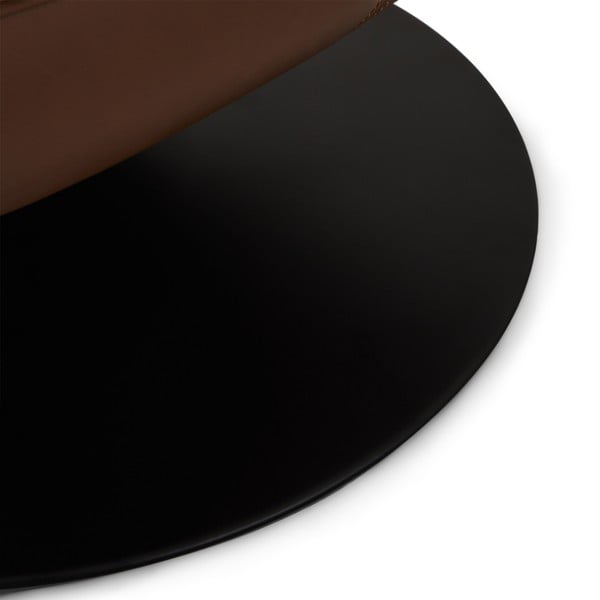 Ciemnobrązowy skórzany podnóżek Miami – Furnhouse-image-1