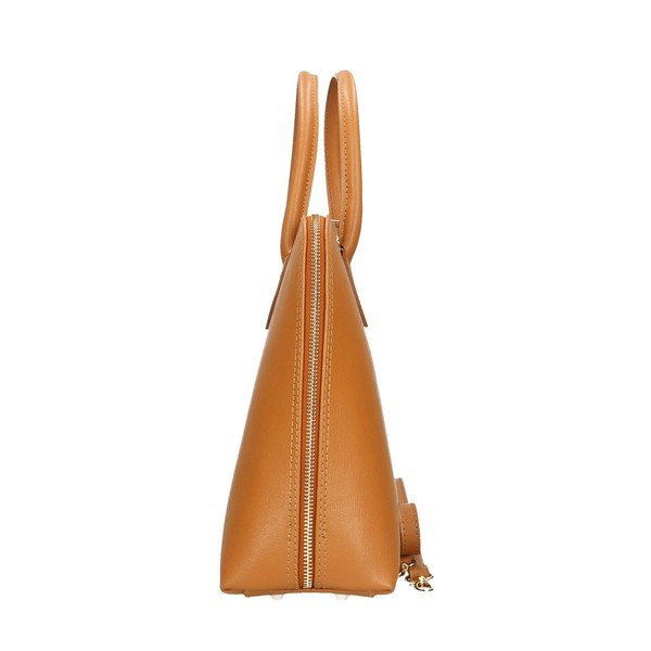 Brązowa skórzana torebka Chicca Borse Arancio-image-4