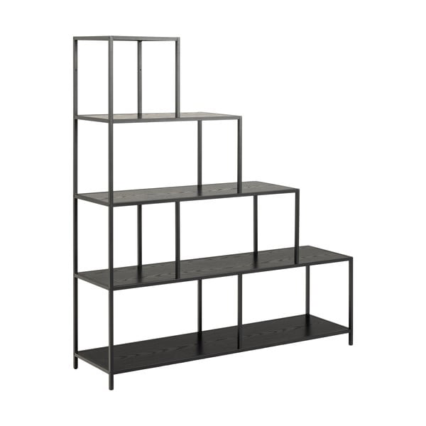 Czarny regał Actona Seaford, 135x150 cm-image-2