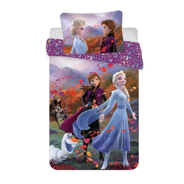 Bawełniana pościel dziecięca do łóżeczka 100x135 cm Frozen "Wind" – Jerry Fabrics