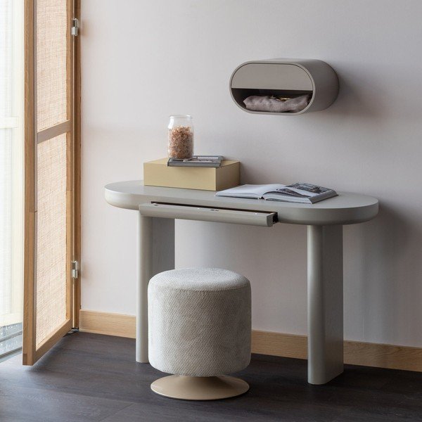 Beżowy puf z materiału bouclé Islen – WOOOD-image-2