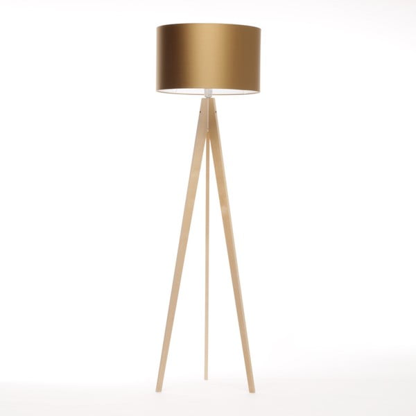Złota lampa stojąca 4room Artist, brzoza, 150 cm
