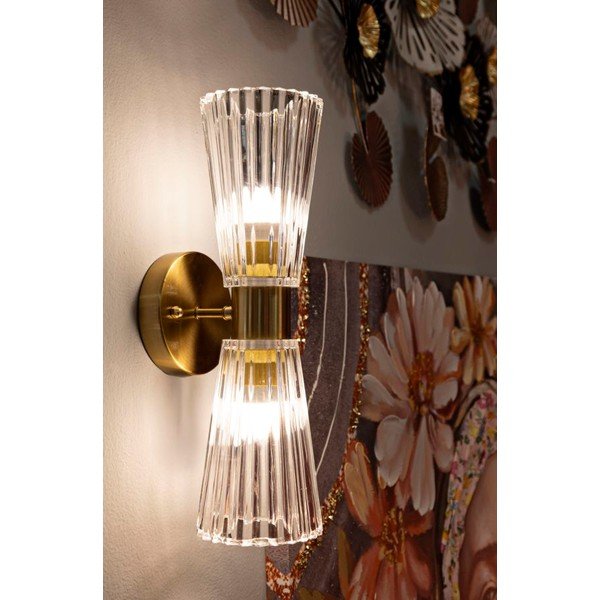 Szklany kinkiet w kolorze złota Prague – Mauro Ferretti-image-1