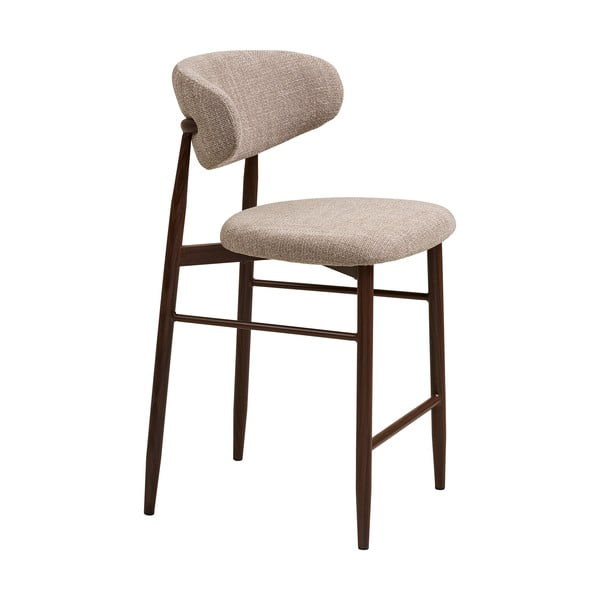 Beżowy/ciemnobrązowy tapicerowany hoker (wysokość siedziska 65 cm) Levanto – House Nordic-image-3
