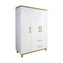 Biała szafa dziecięca w dekorze dębu 135x200 cm Finn – Roba