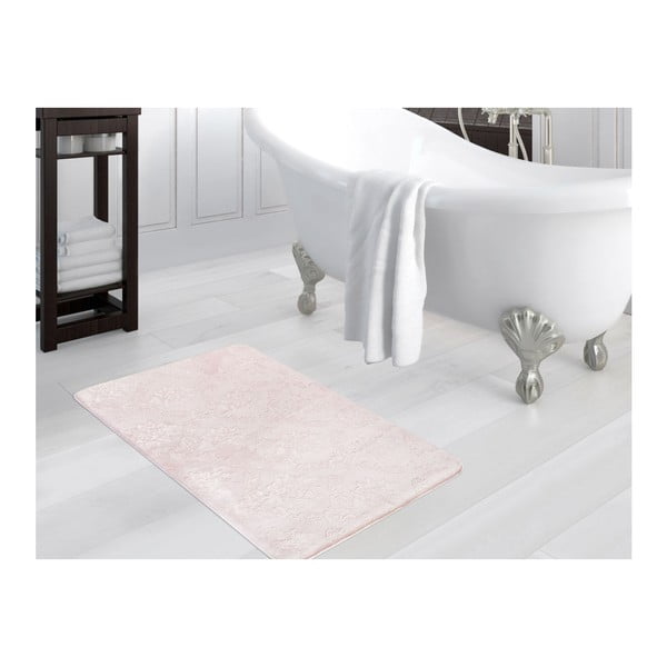 Jasnoróżowy dywanik łazienkowy Smooth, 80x140 cm