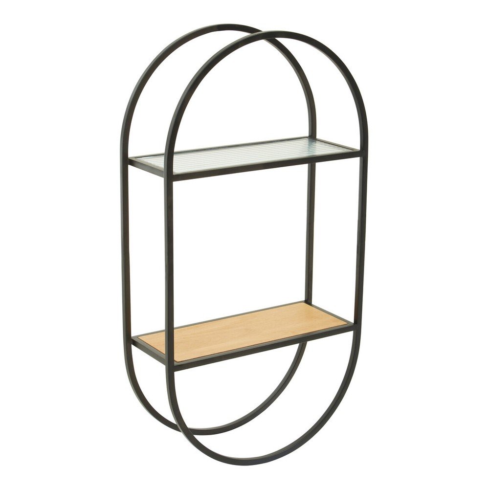 Czarna/w naturalnym kolorze wielopoziomowa metalowa półka 35 cm Mataram – Premier Housewares