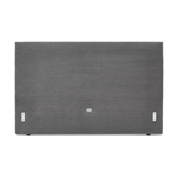 Antracytowe tapicerowane łóżko dwuosobowe ze stelażem 180x200 cm Anja – Bobochic Paris-image-3