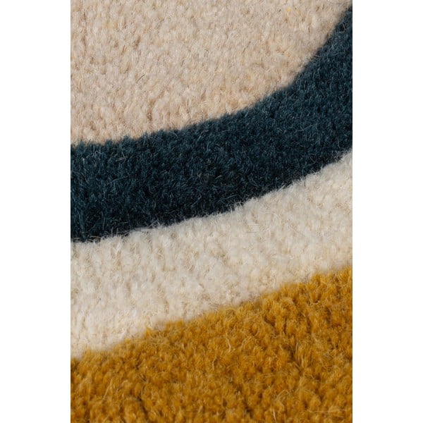 Kremowy wełniany dywan tkany ręcznie 160x230 cm Leo Scallop – Flair Rugs-image-2