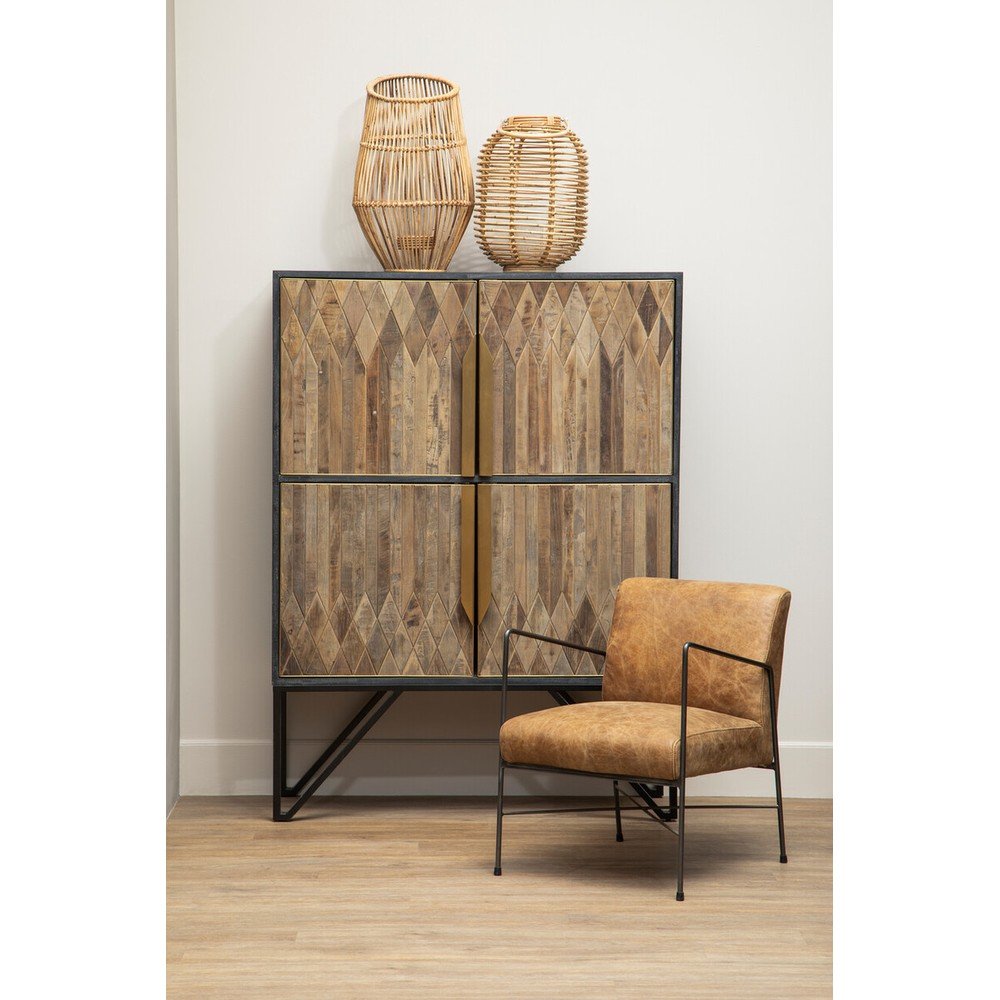 Brązowy skórzany fotel Hoxton – Premier Housewares (zdjęcie 5)