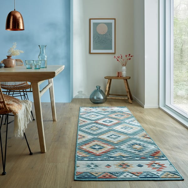 Niebieski chodnik odpowiedni na zewnątrz 80x230 cm Avery Blue – Flair Rugs-image-1