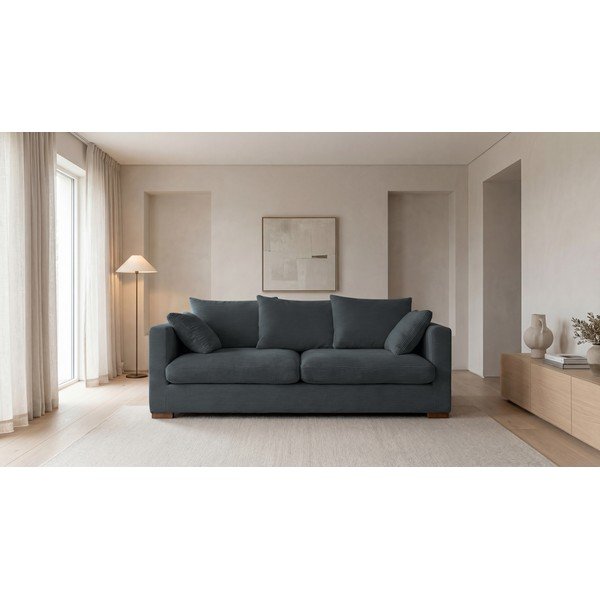 Szara sztruksowa sofa 220 cm Comfy – Scandic-image-4