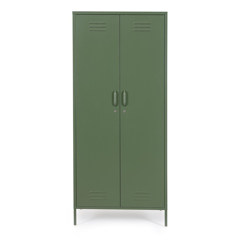 Ciemnozielona metalowa szafka z zamkiem 80x185x50 cm Cambridge – Yes Everyday