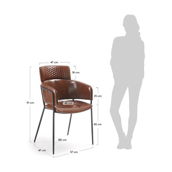 Zestaw 2 brązowych krzeseł do jadalni La Forma Rhett-image-1