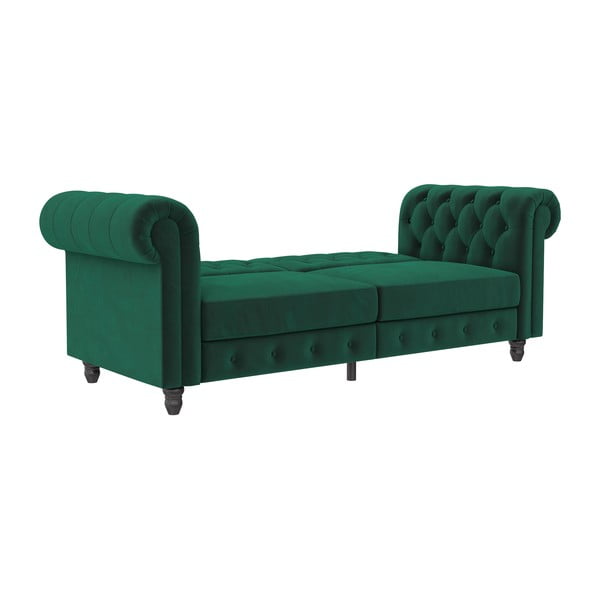 Ciemnozielona aksamitna rozkładana sofa 236 cm Felix – Støraa-image-3