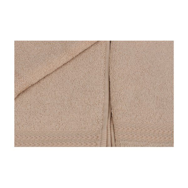 Zestaw 6 beżowych ręczników łazienkowych, 50x30 cm-image-4