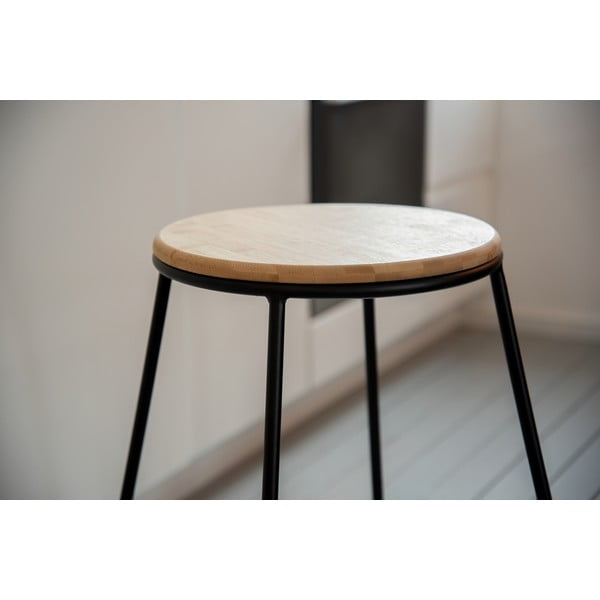 Czarno-naturalne hokery zestaw 2 szt. (wysokość siedziska 70 cm) Loft – Wenko-image-3