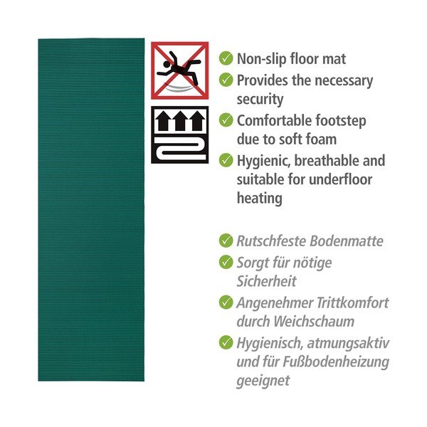 Ciemnozielony plastikowy dywanik łazienkowy 65x200 cm Petrol – Wenko-image-4