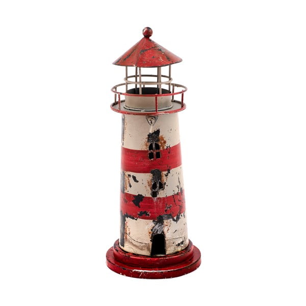 Czerwony świecznik Dakls Lighthouse, wys. 23 cm