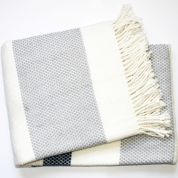 Jasnoszary pled z domieszką bawełny Euromant Granite, 140x180 cm