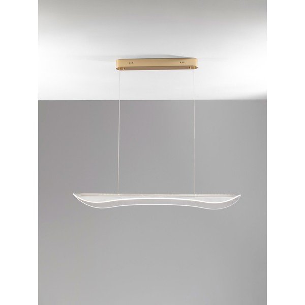 Aluminiowa lampa wisząca LED ze ściemniaczem w kolorze złota z kloszem ze szkła akrylowego Agos – Nova Luce-image-3