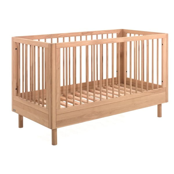 Łóżeczko z litego drewna dębowego 70x140 cm w naturalnym kolorze Forrest – Vipack