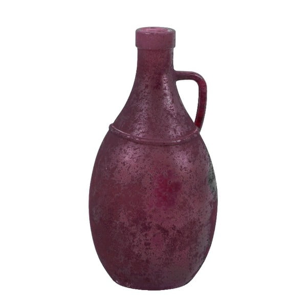 Fioletowy wazon ze szkła z recyklingu z uchem Ego Dekor, wys. 26 cm