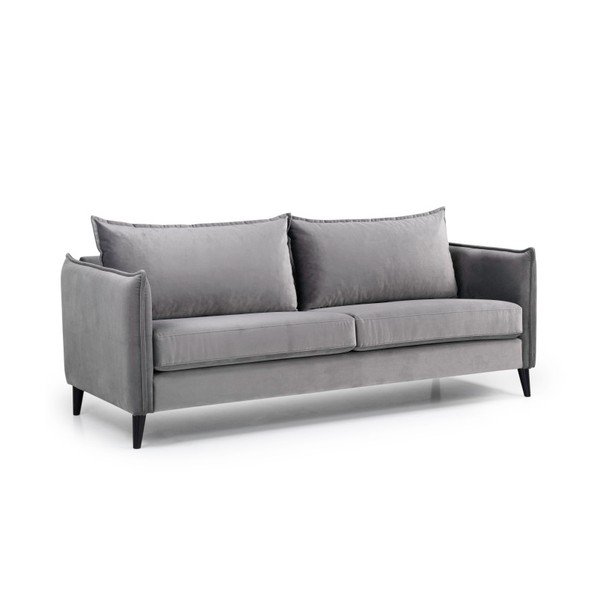 Szara aksamitna sofa Scandic Leo, 208 cm-image-3