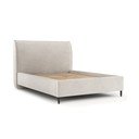 Kremowe tapicerowane łóżko dwuosobowe ze schowkiem i stelażem 180x200 cm Shell – Maison de Rêve